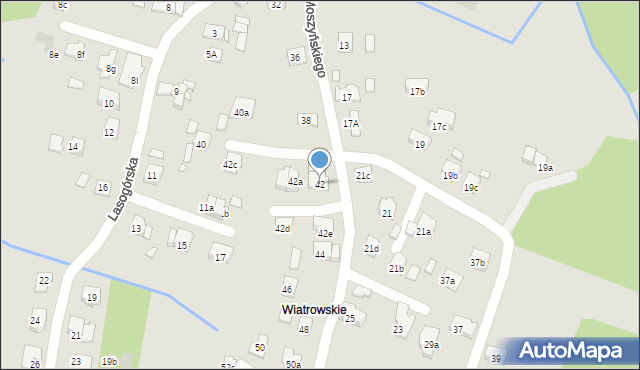 Kraków, Moszyńskiego Kazimierza, 42, mapa Krakowa