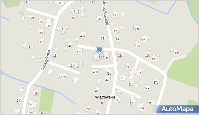 Kraków, Moszyńskiego Kazimierza, 42a, mapa Krakowa