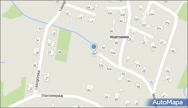 Kraków, Moszyńskiego Kazimierza, 52c, mapa Krakowa