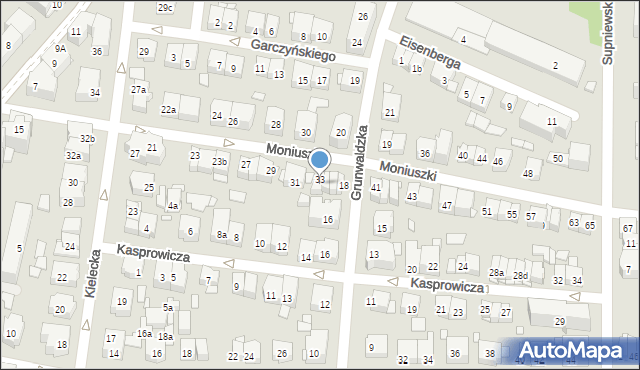 Kraków, Moniuszki Stanisława, 33/35, mapa Krakowa