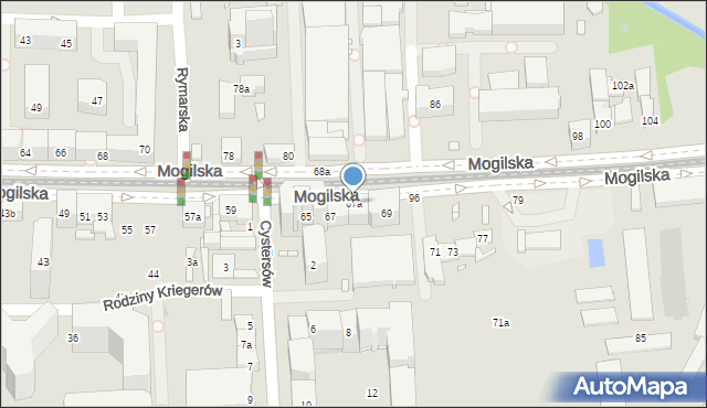 Kraków, Mogilska, 67a, mapa Krakowa