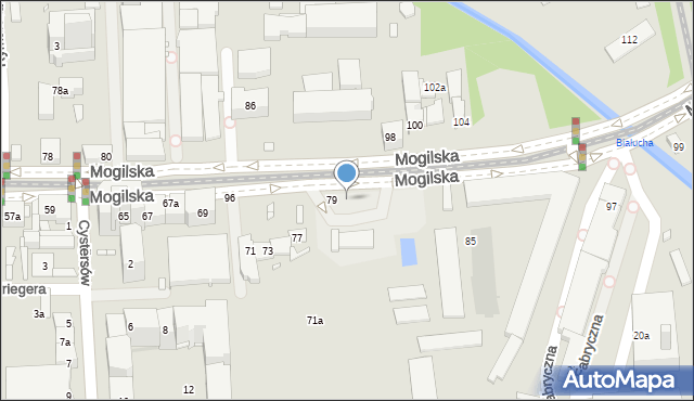 Kraków, Mogilska, 81, mapa Krakowa