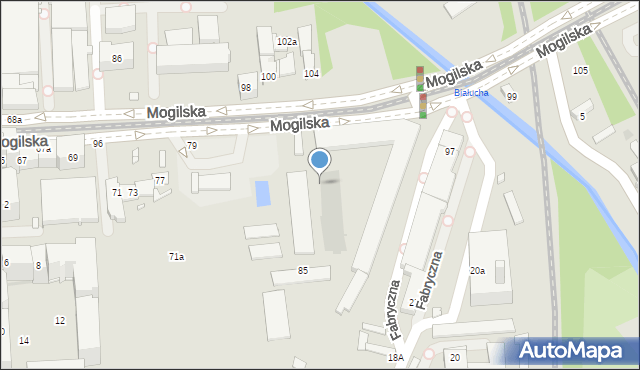 Kraków, Mogilska, 85, mapa Krakowa