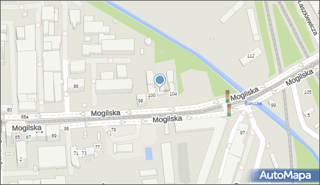 Kraków, Mogilska, 102, mapa Krakowa