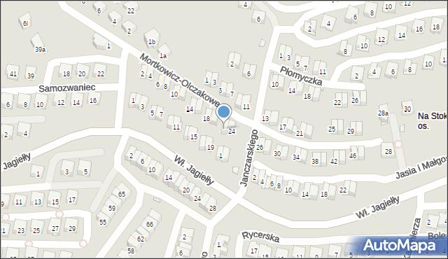 Kraków, Mortkowicz-Olczakowej Hanny, 22, mapa Krakowa