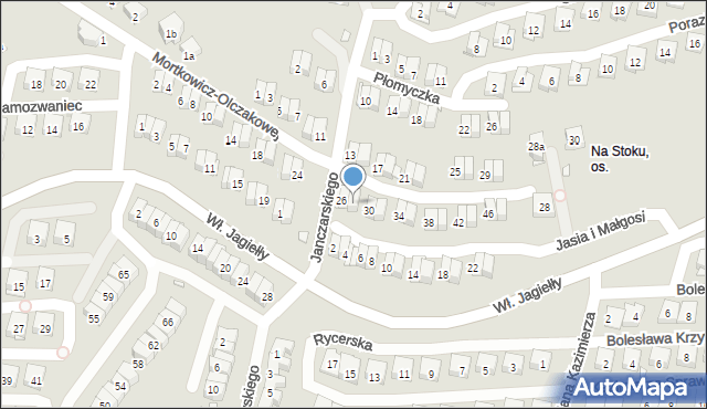 Kraków, Mortkowicz-Olczakowej Hanny, 28, mapa Krakowa