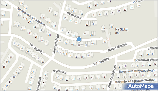 Kraków, Mortkowicz-Olczakowej Hanny, 38, mapa Krakowa