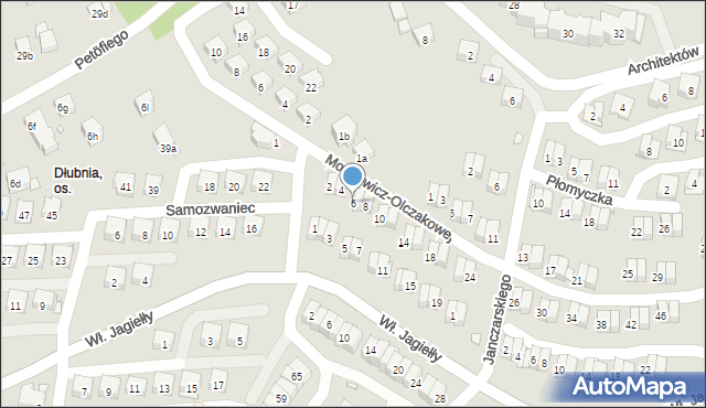 Kraków, Mortkowicz-Olczakowej Hanny, 6, mapa Krakowa