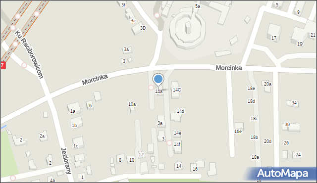 Kraków, Morcinka Gustawa, 14a, mapa Krakowa