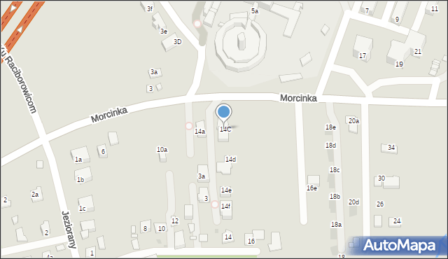 Kraków, Morcinka Gustawa, 14C, mapa Krakowa