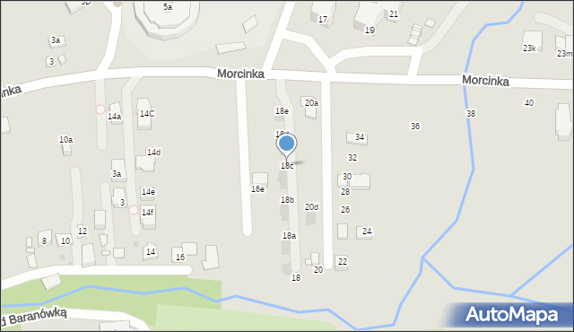 Kraków, Morcinka Gustawa, 18c, mapa Krakowa