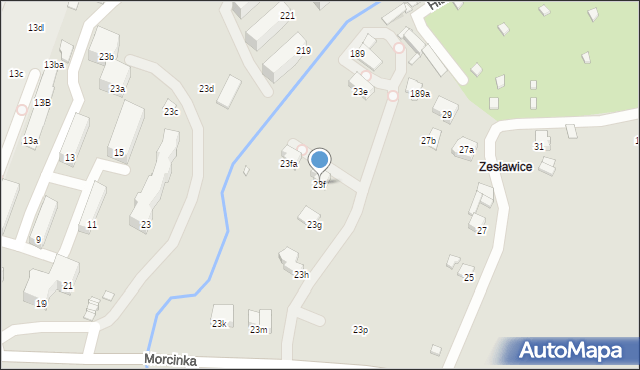 Kraków, Morcinka Gustawa, 23f, mapa Krakowa