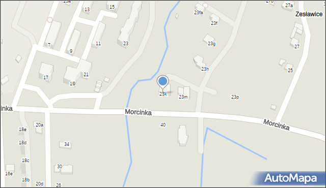 Kraków, Morcinka Gustawa, 23k, mapa Krakowa