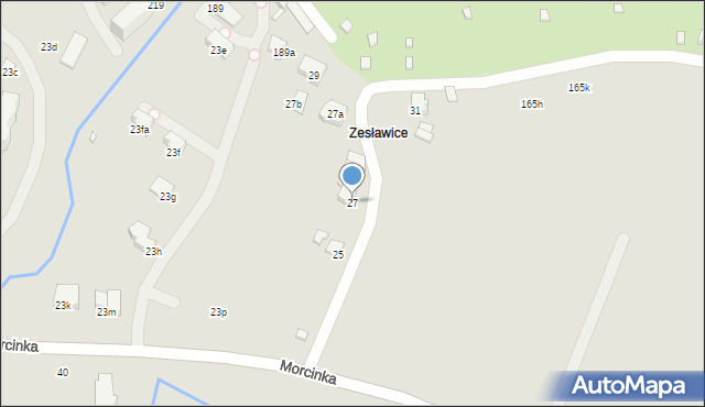 Kraków, Morcinka Gustawa, 27, mapa Krakowa