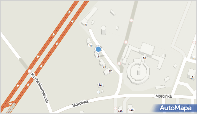 Kraków, Morcinka Gustawa, 3f, mapa Krakowa