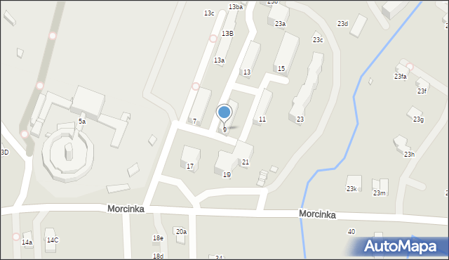 Kraków, Morcinka Gustawa, 9, mapa Krakowa