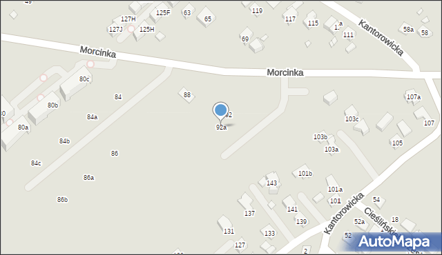 Kraków, Morcinka Gustawa, 92a, mapa Krakowa