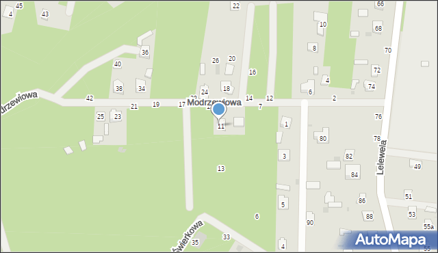 Krasnobród, Modrzewiowa, 9, mapa Krasnobród