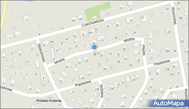 Krasnystaw, Modra, 18, mapa Krasnystaw