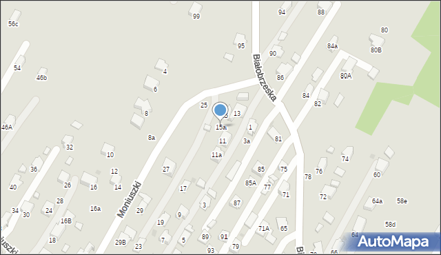 Krosno, Moniuszki Stanisława, 15a, mapa Krosna