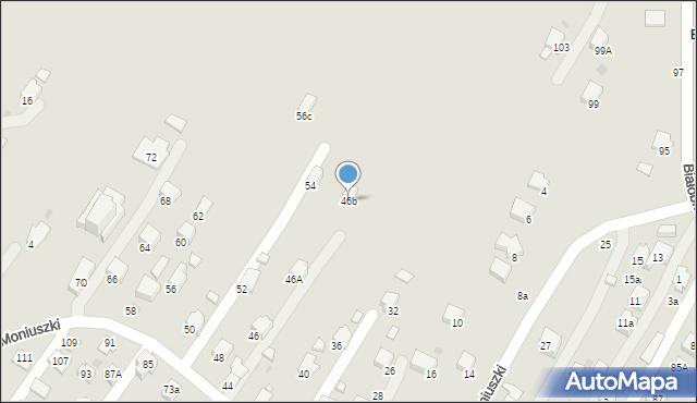 Krosno, Moniuszki Stanisława, 46b, mapa Krosna