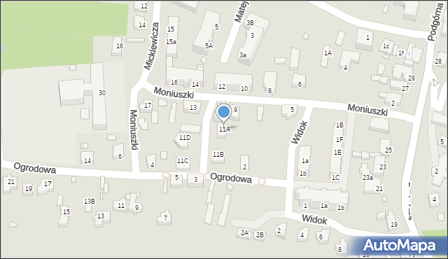 Krosno Odrzańskie, Moniuszki Stanisława, 11A, mapa Krosno Odrzańskie