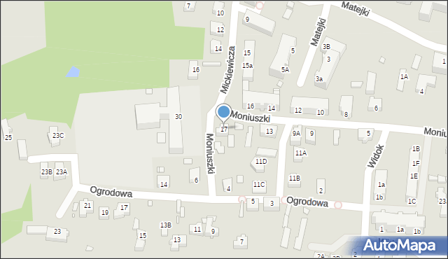 Krosno Odrzańskie, Moniuszki Stanisława, 17, mapa Krosno Odrzańskie