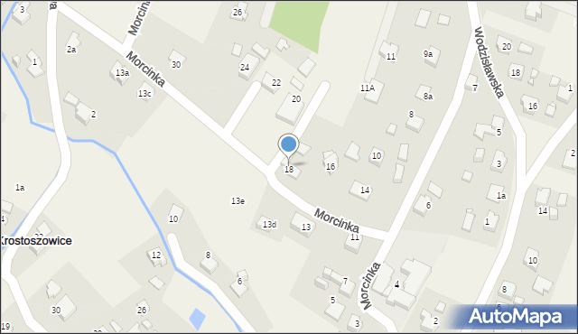 Krostoszowice, Morcinka Gustawa, 18, mapa Krostoszowice