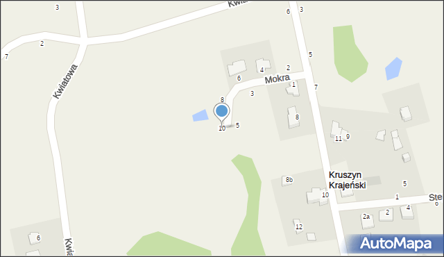 Kruszyn Krajeński, Mokra, 10, mapa Kruszyn Krajeński