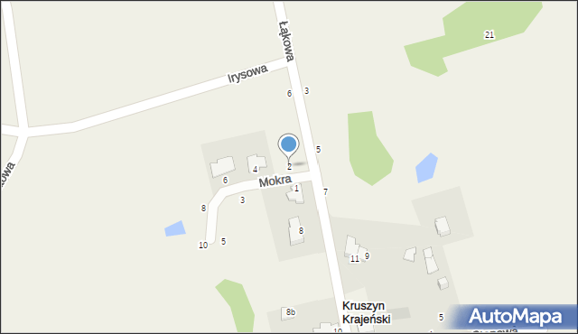 Kruszyn Krajeński, Mokra, 2, mapa Kruszyn Krajeński