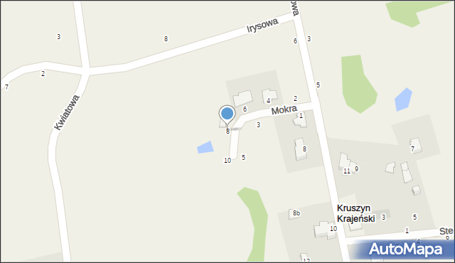 Kruszyn Krajeński, Mokra, 8, mapa Kruszyn Krajeński