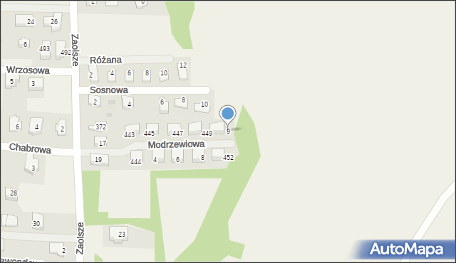 Kryspinów, Modrzewiowa, 9, mapa Kryspinów