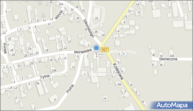 Krzanowice, Morawska, 1, mapa Krzanowice