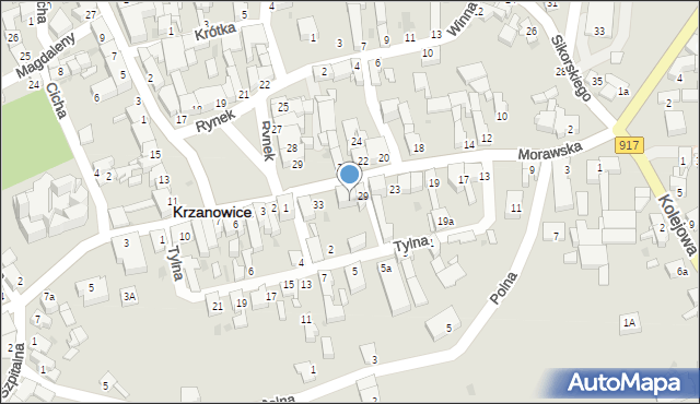 Krzanowice, Morawska, 31, mapa Krzanowice