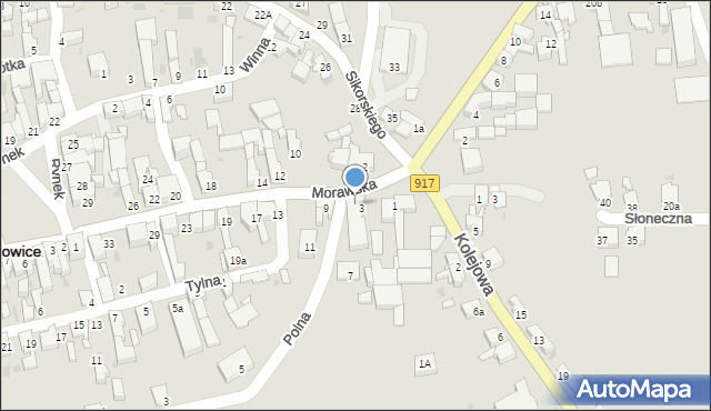 Krzanowice, Morawska, 5, mapa Krzanowice