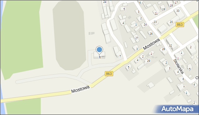 Krzeszów, Mostowa, 6, mapa Krzeszów