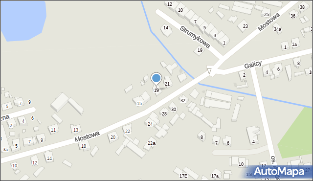 Krzywiń, Mostowa, 19, mapa Krzywiń