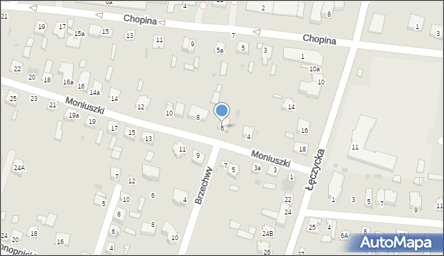 Kutno, Moniuszki Stanisława, 6, mapa Kutno