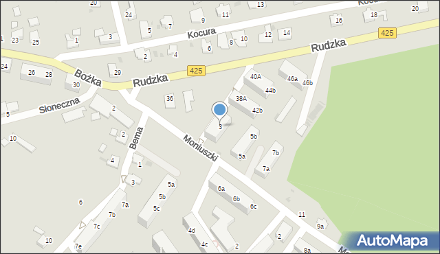 Kuźnia Raciborska, Moniuszki Stanisława, 3, mapa Kuźnia Raciborska