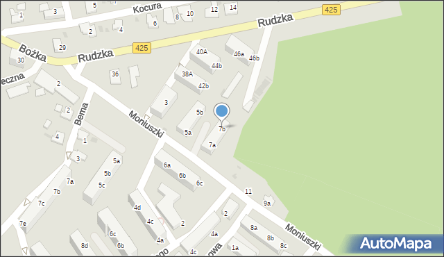 Kuźnia Raciborska, Moniuszki Stanisława, 7b, mapa Kuźnia Raciborska