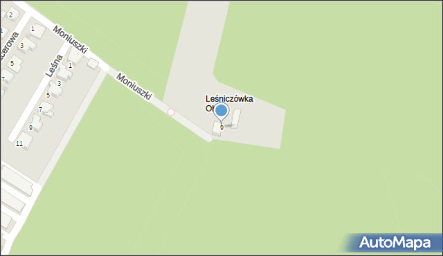 Kuźnia Raciborska, Moniuszki Stanisława, 9, mapa Kuźnia Raciborska