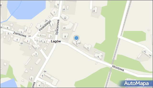 Łagów, Mostowa, 1, mapa Łagów