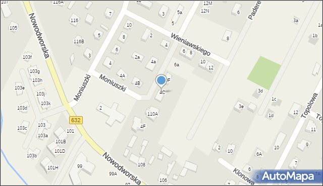 Łajski, Moniuszki Stanisława, 4C, mapa Łajski