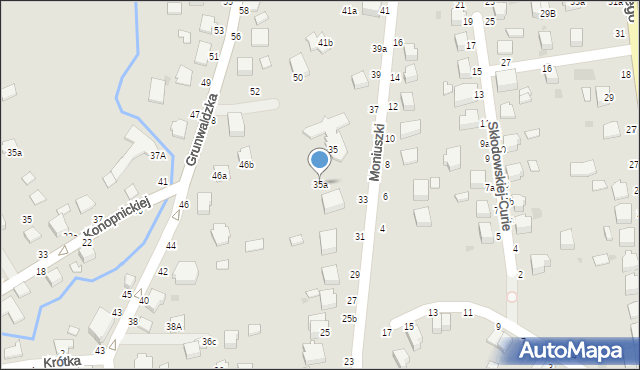 Łańcut, Moniuszki Stanisława, 35a, mapa Łańcut