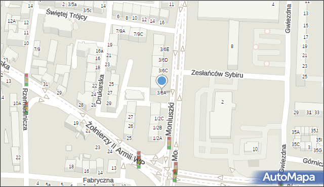 Legnica, Moniuszki Stanisława, 3/6A, mapa Legnicy