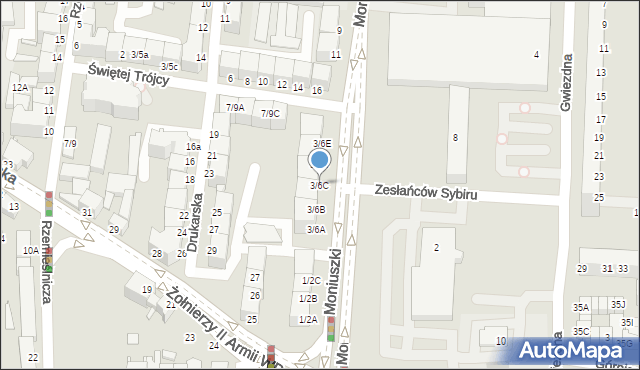 Legnica, Moniuszki Stanisława, 3/6C, mapa Legnicy