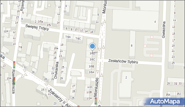 Legnica, Moniuszki Stanisława, 3/6D, mapa Legnicy