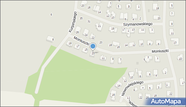 Lidzbark Warmiński, Moniuszki Stanisława, 13, mapa Lidzbark Warmiński