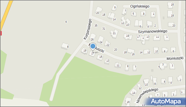 Lidzbark Warmiński, Moniuszki Stanisława, 17, mapa Lidzbark Warmiński