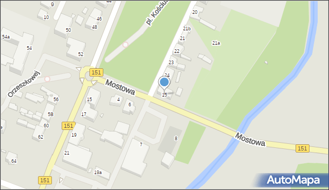 Łobez, Mostowa, 15, mapa Łobez